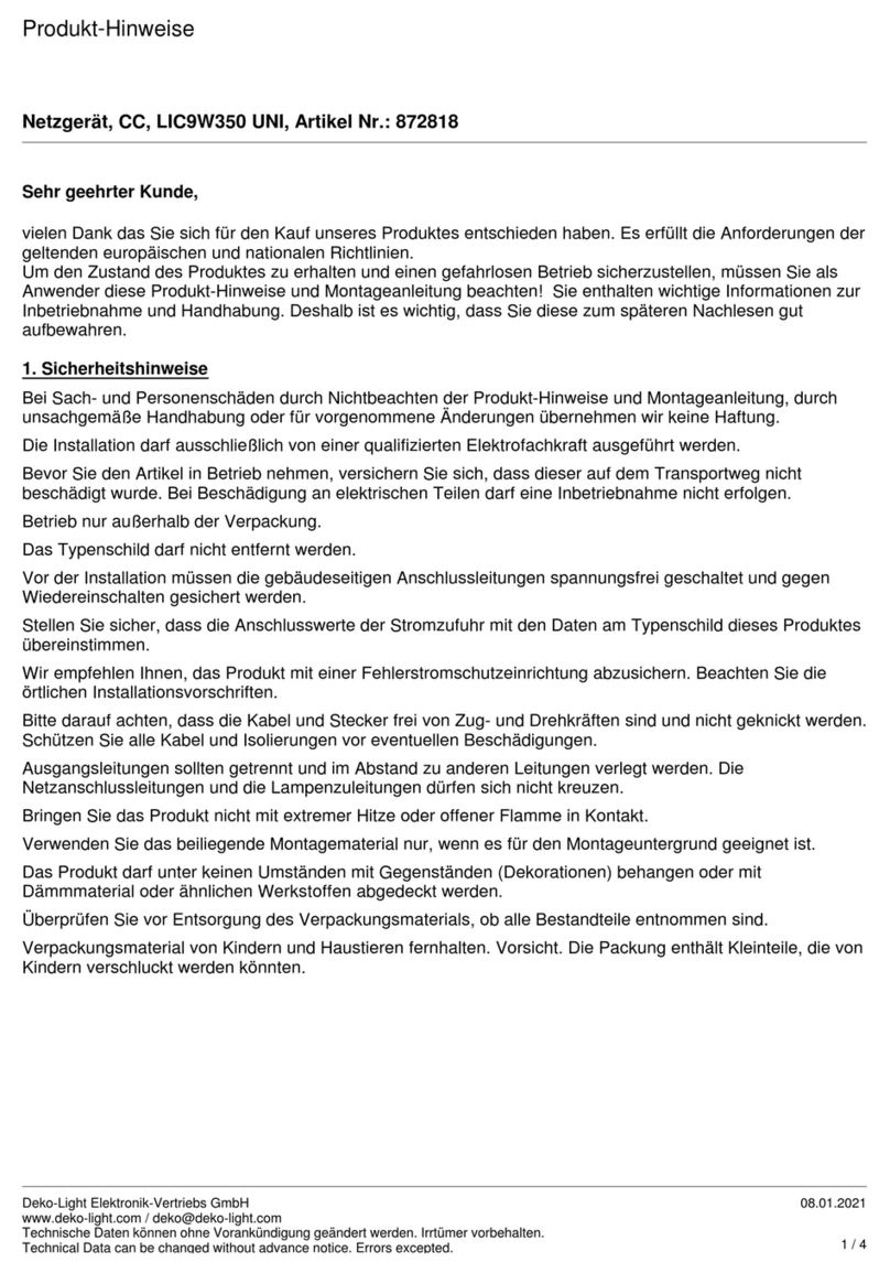 DekoLight LIC9W350 UNI Service manual