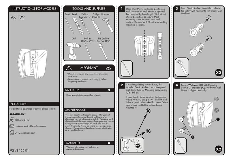 Speakman Neo VS-122 User manual