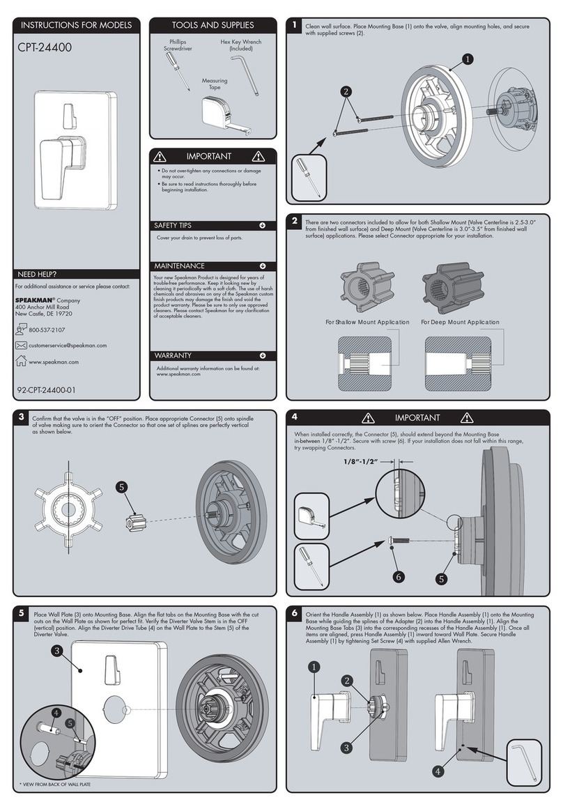 Speakman CPT-24400 instructions