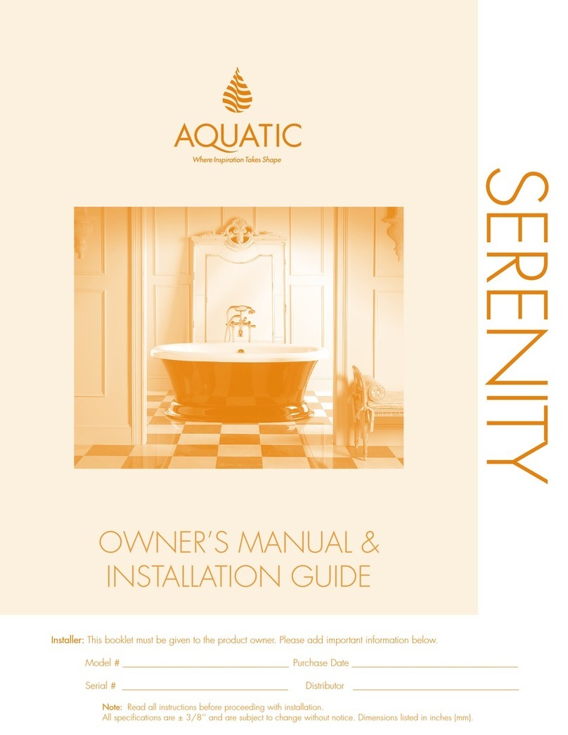 Aquatic SERENITY W6AIR6060 Owner's manual & installation guide Aquatic SERENITY W6AIR6060 Owner's manual & installation guide
