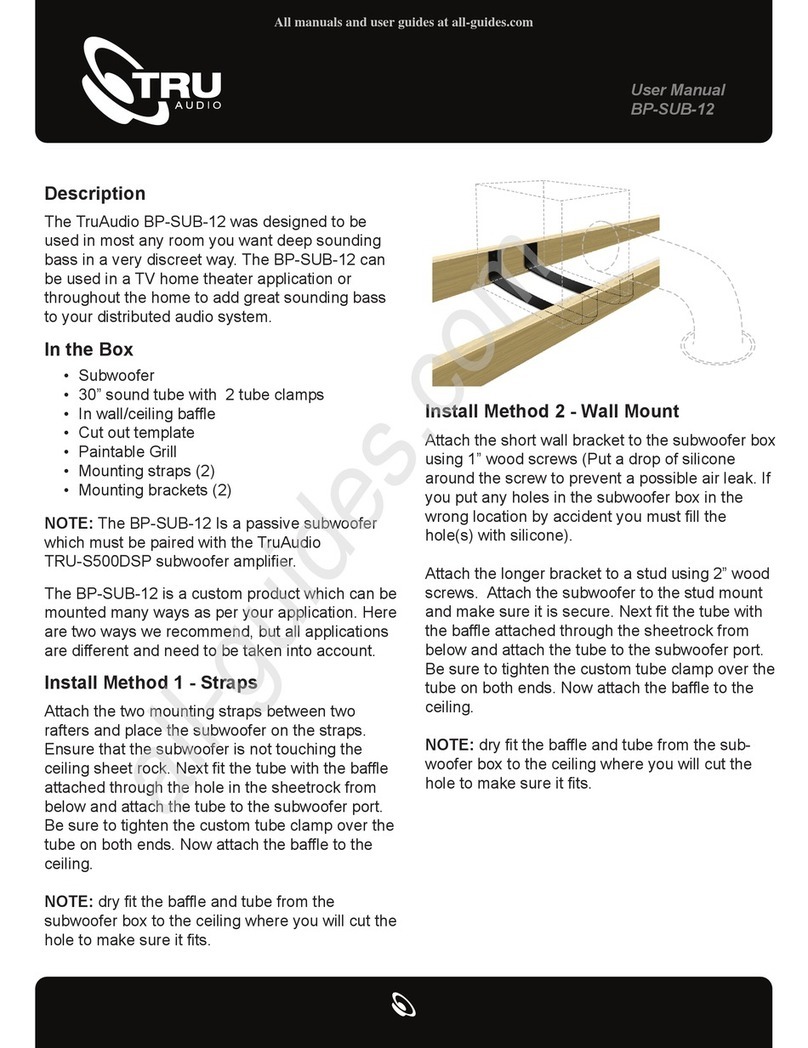 TRU Audio BP-SUB-12 user manual