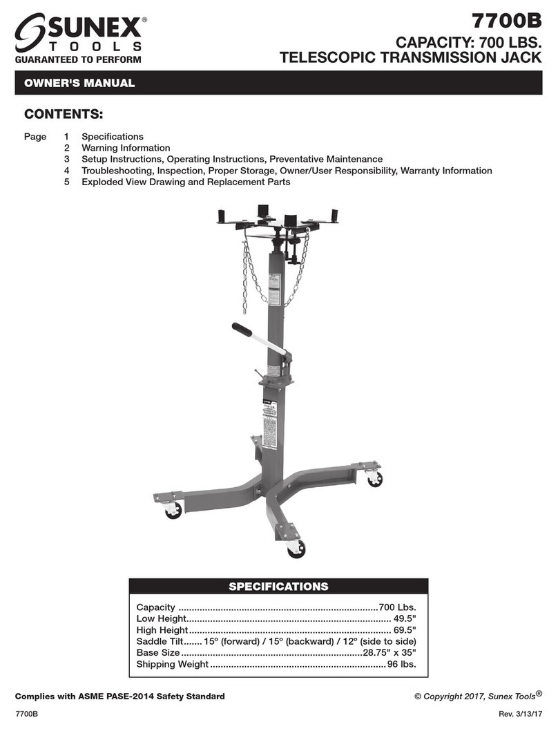 Sunex Tools 7700B User manual