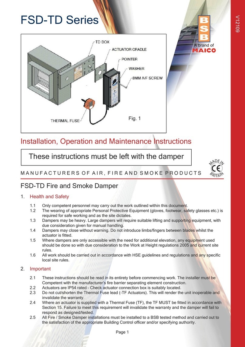 Maico BSB FSD-TD Series Installation, operation and maintenance instructions Maico BSB FSD-TD Series Installation, operation and maintenance instructions