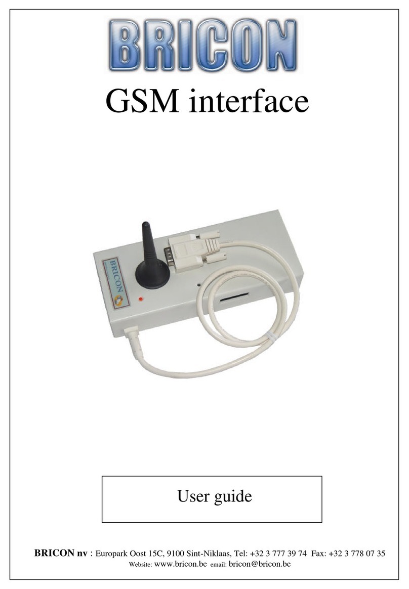 Bricon GSM interface user guide