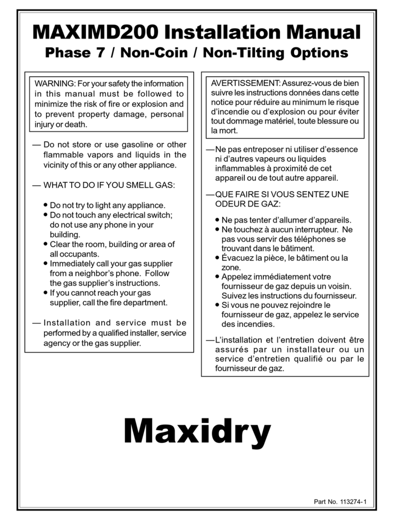 MAXIDRY MAXIMD200 installation manual