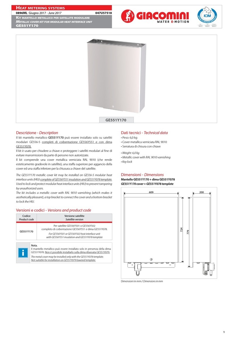 Giacomini GE551Y170 quick start guide