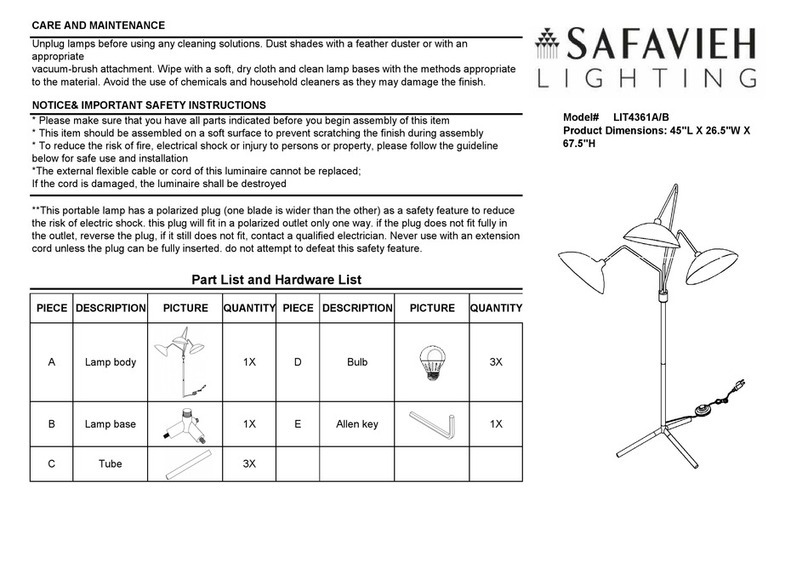 Safavieh LIT4361A User manual Safavieh LIT4361A User manual