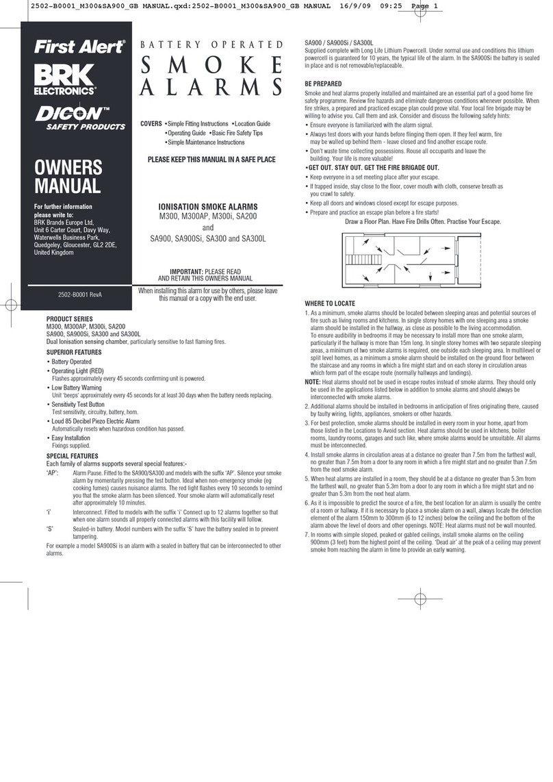 BRK electronic First Alert Dicon M300 owner's manual