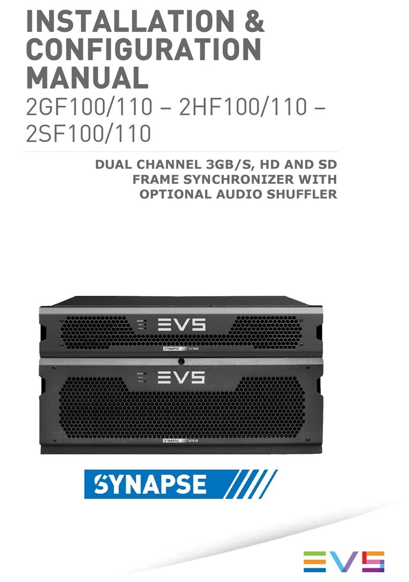 EVS Synapse 2GF100/110 Instruction sheet