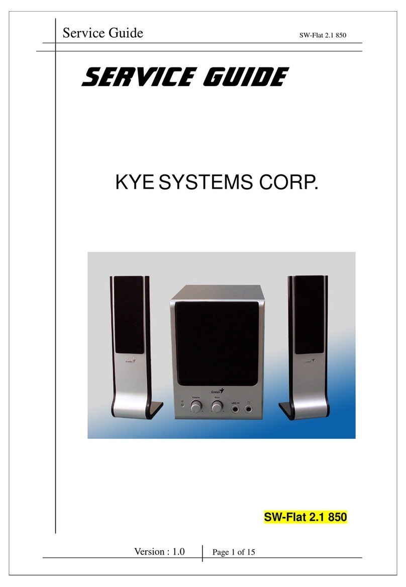 KYE Systems Corp. Genius SW-Flat 2.1 850 User manual KYE Systems Corp. Genius SW-Flat 2.1 850 User manual