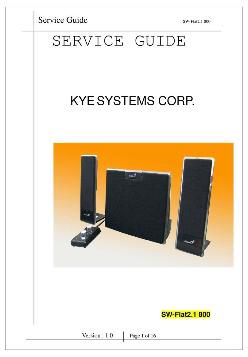 KYE Systems Corp. Genius SW-Flat2.1 800 Service guide