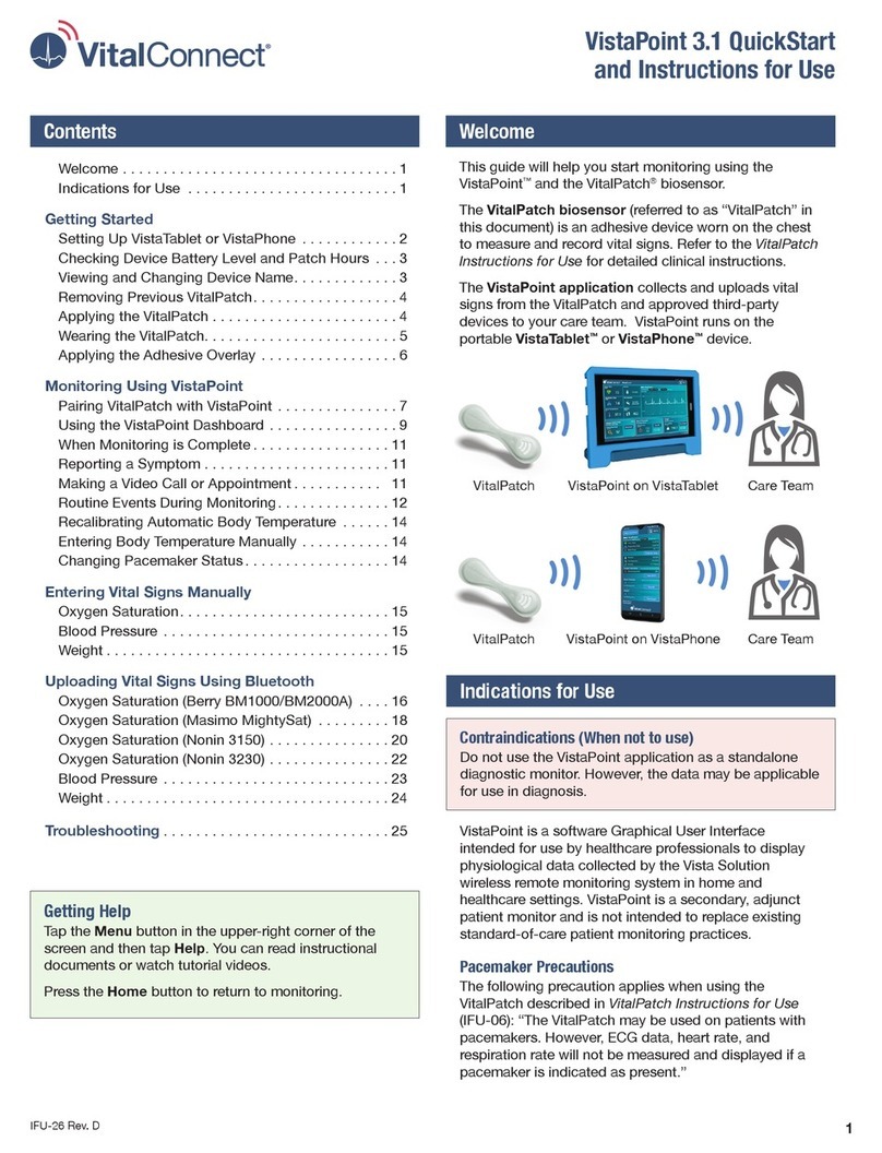 VitalConnect VistaPoint 3.1 QuickStart and Instructions for Use VitalConnect VistaPoint 3.1 QuickStart and Instructions for Use