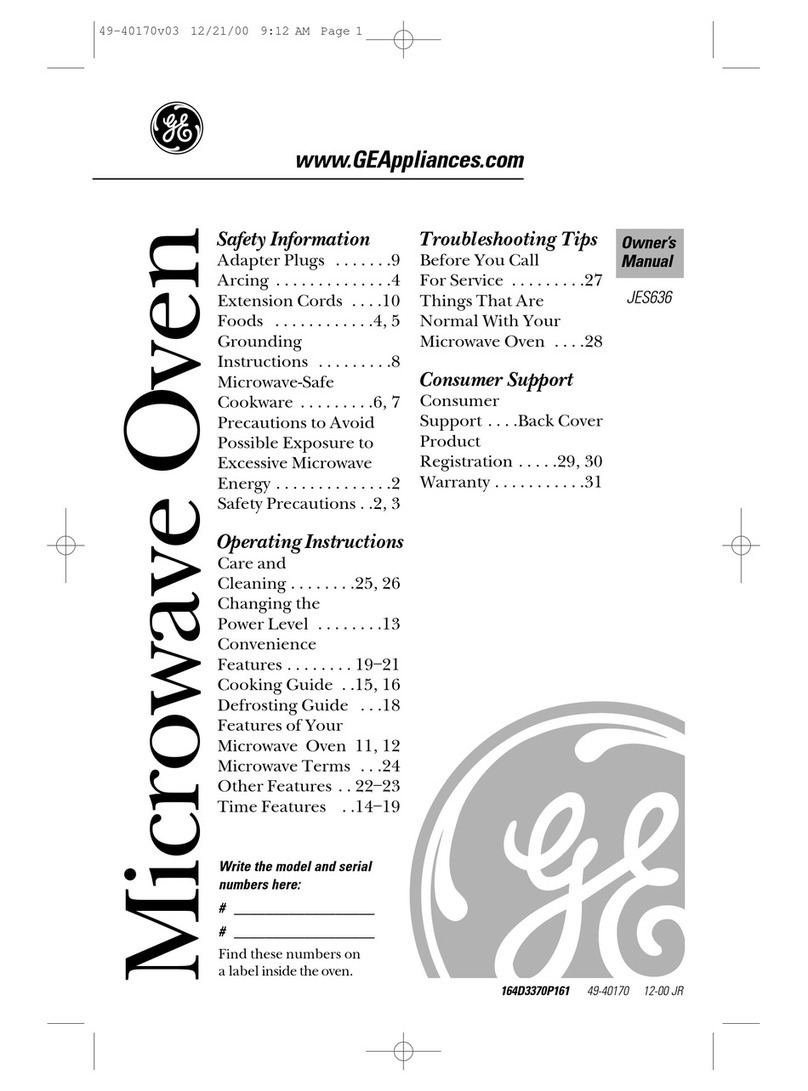 GE MW636 owner's manual