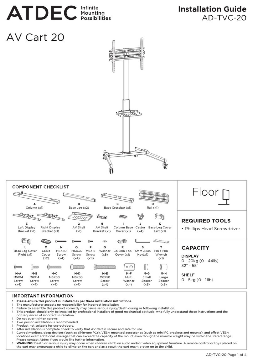 Atdec AV Cart 20 User manual Atdec AV Cart 20 User manual