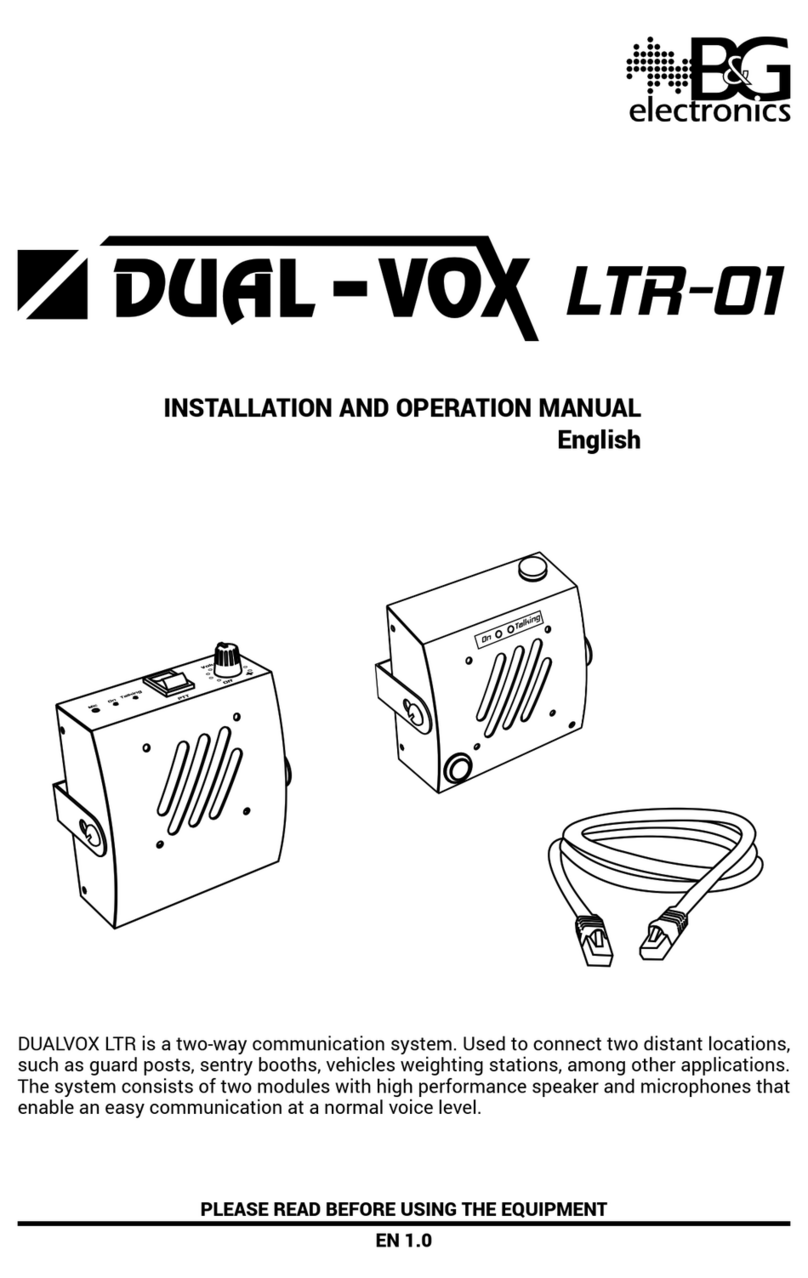 B&G electronics DUAL-VOX LTR-01 Installation and operation manual