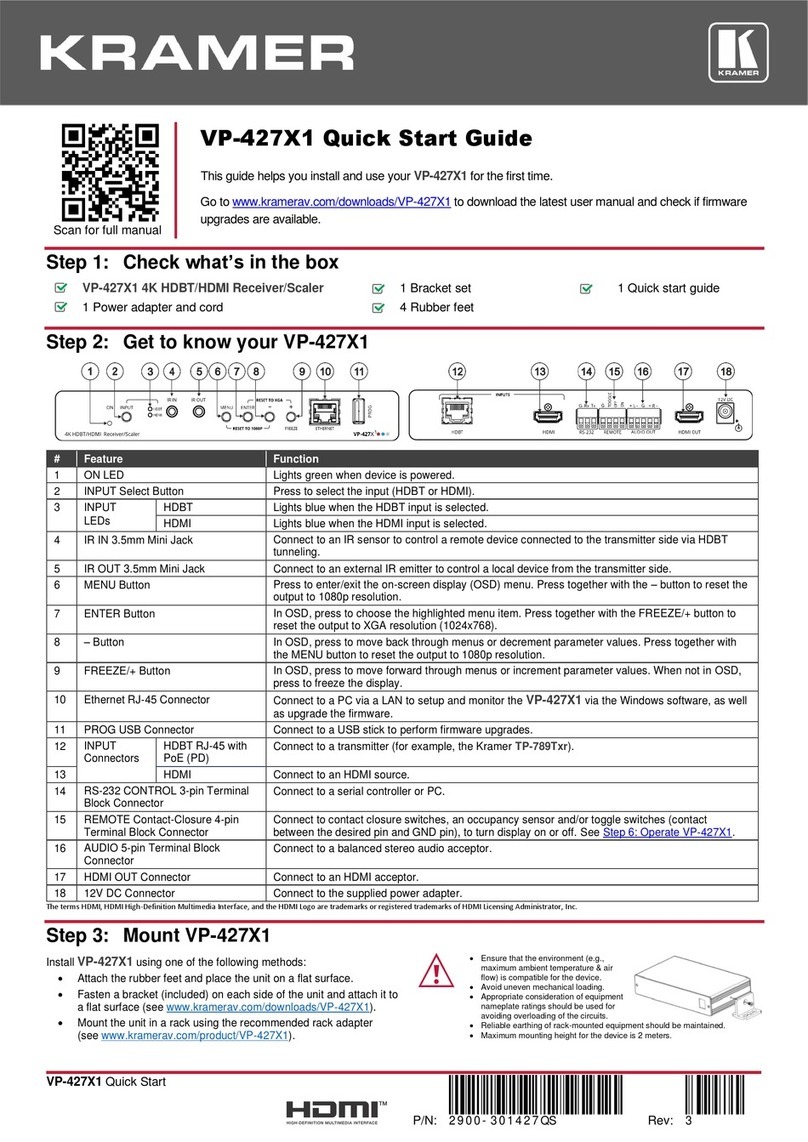 Kramer VP-427X1 User manual
