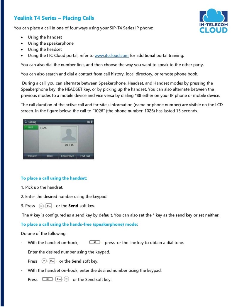 Yealink T4 series User manual Yealink T4 series User manual