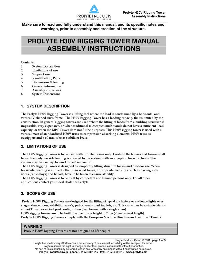 Prolyte H30V Rigging Tower Assembly instructions