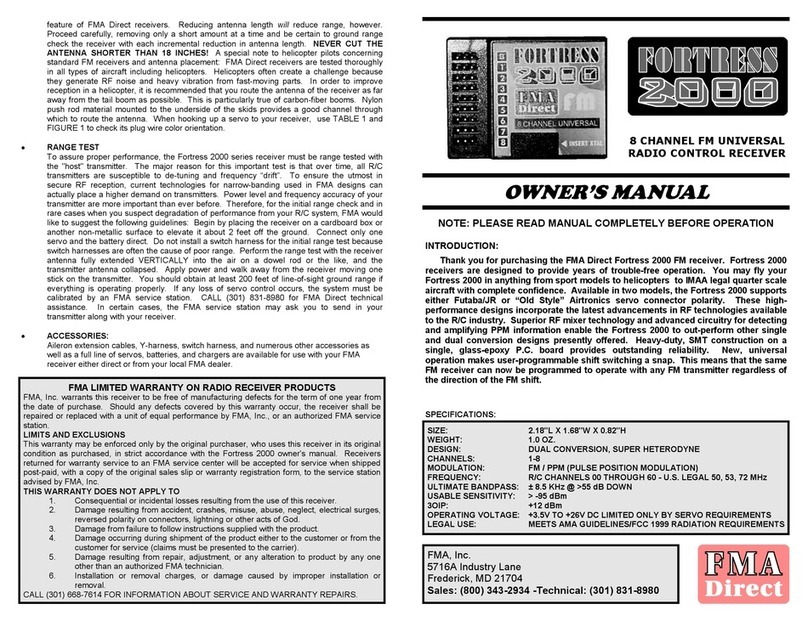 FMA Direct FORTRESS 2000 owner's manual