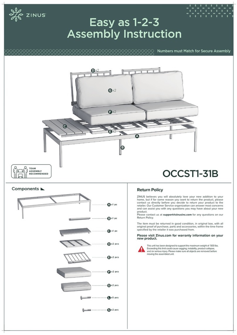 ZINUS OCCST1-31B Assembly instruction