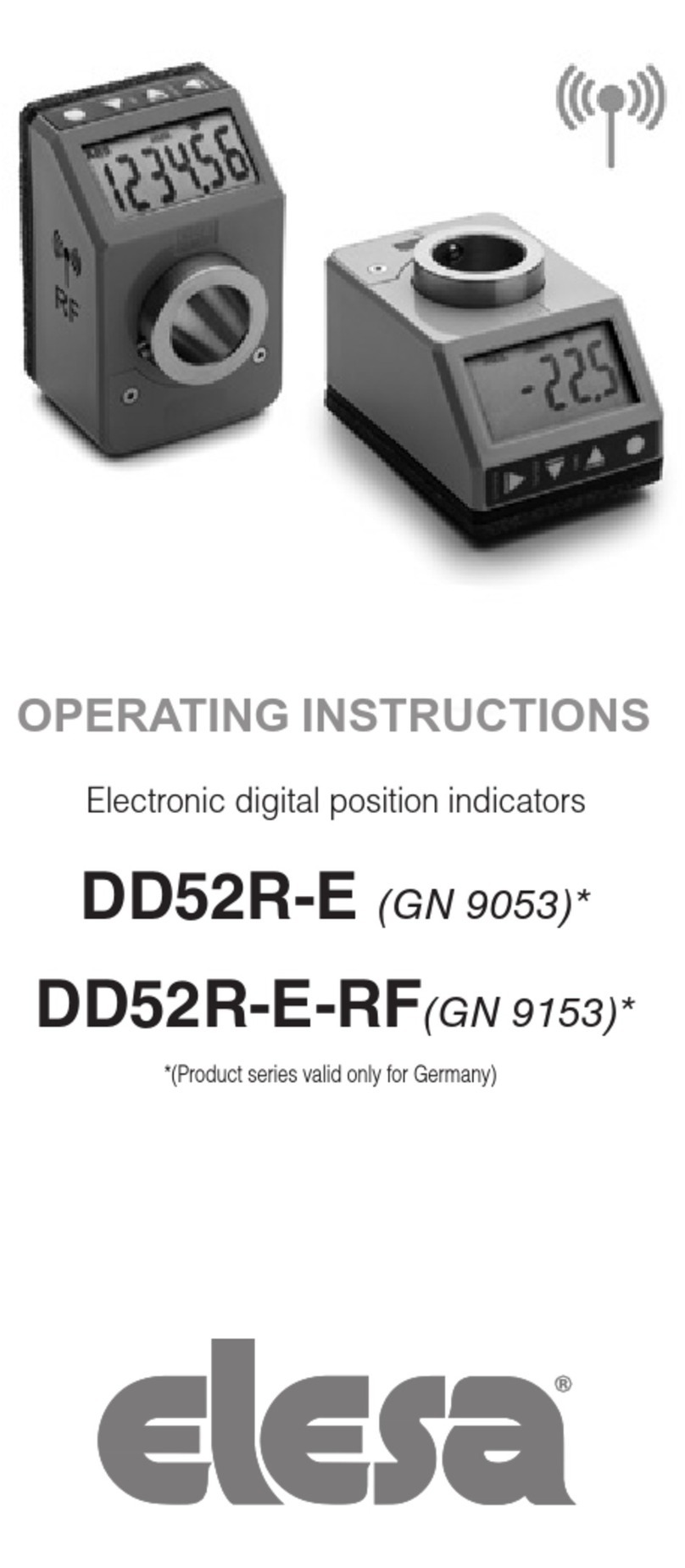 Elesa DD52R-E operating instructions