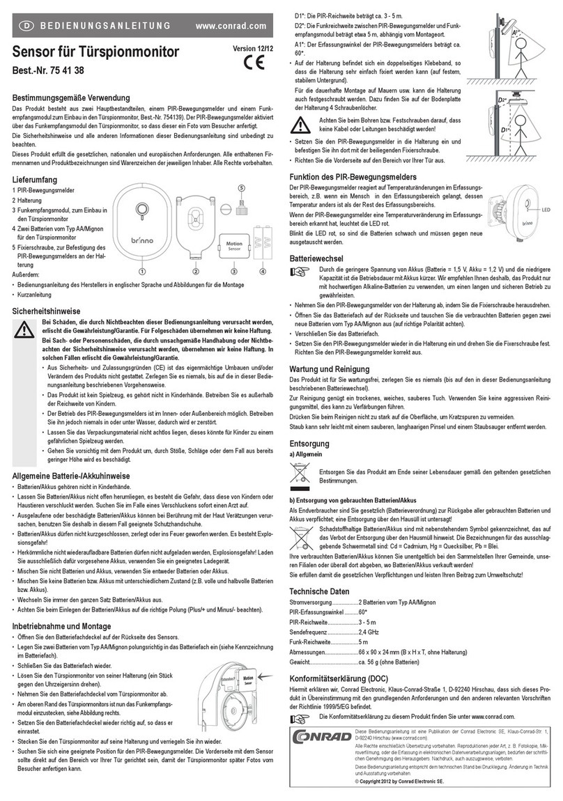 Conrad brinno MAS 100 operating instructions
