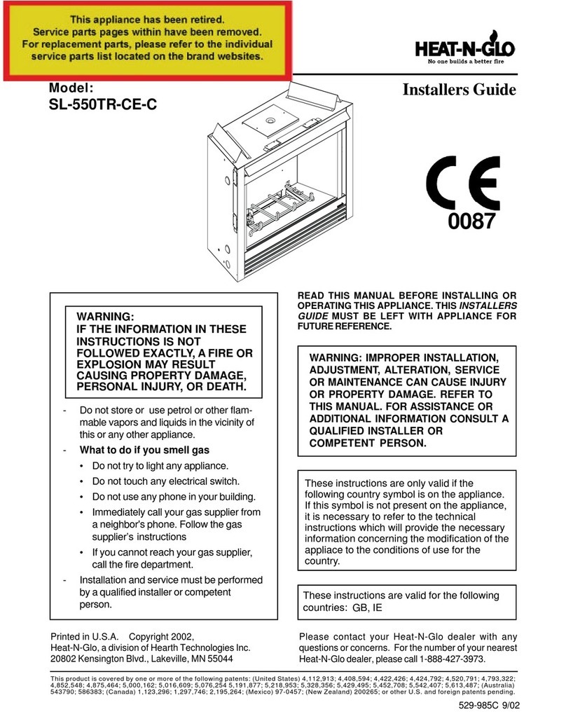 Heat-N-Glo SL-550TR-CE-C Installer's guide Heat-N-Glo SL-550TR-CE-C Installer's guide
