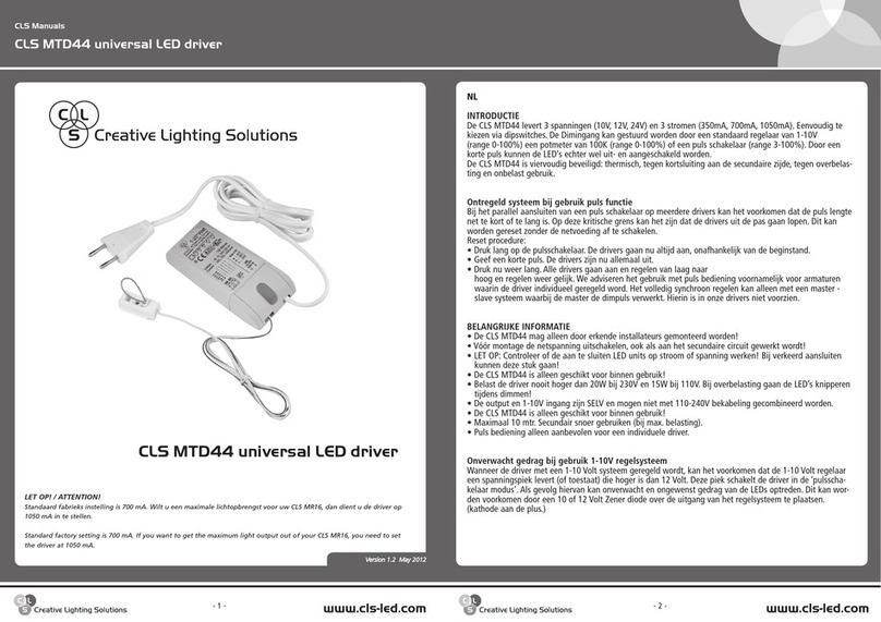 Creative Lighting Solutions CLS MTD4 quick guide Creative Lighting Solutions CLS MTD4 quick guide