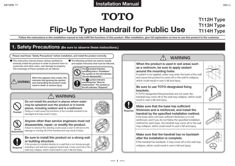 Toto T112H installation manual