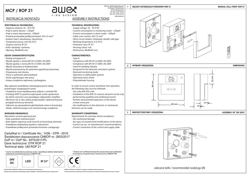 Awex MCP / ROP 21 User manual