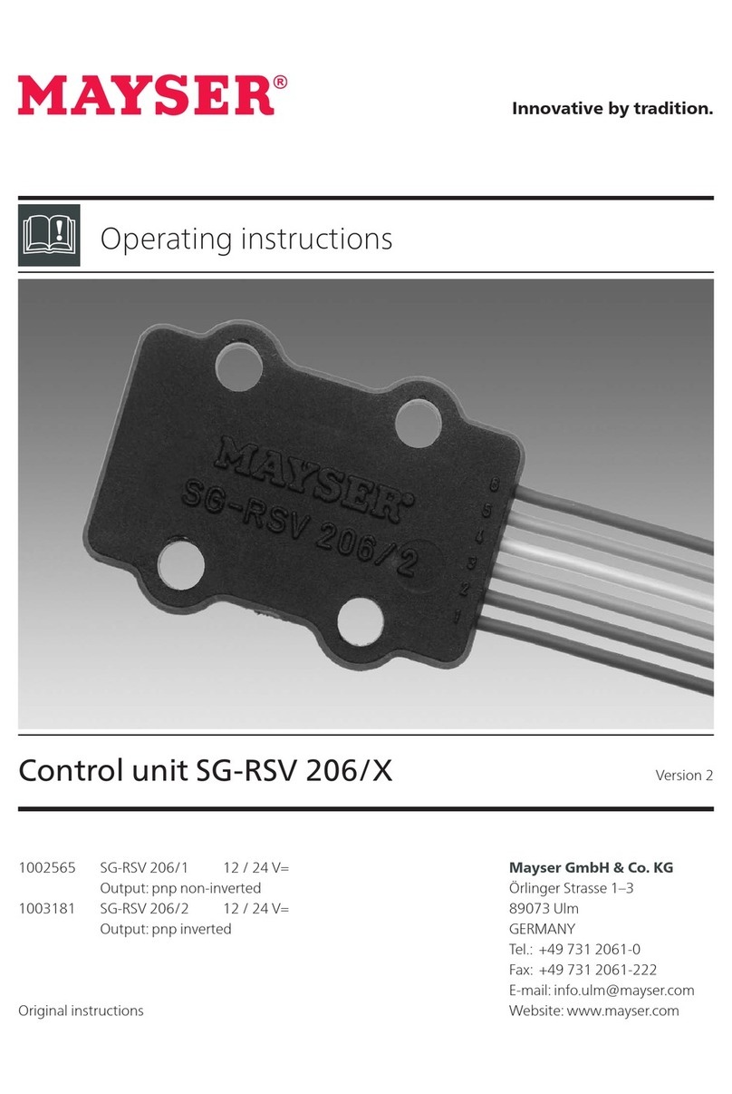 MAYSER SG-RSV 206 Series operating instructions