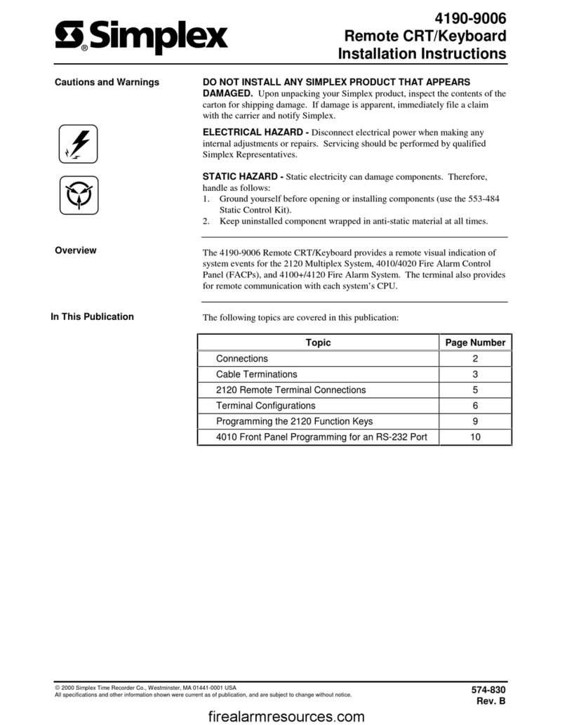 Simplex 4190-9006 User manual