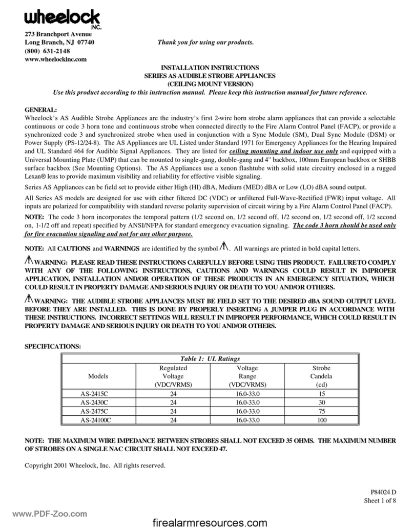 Wheelock AS Series User manual