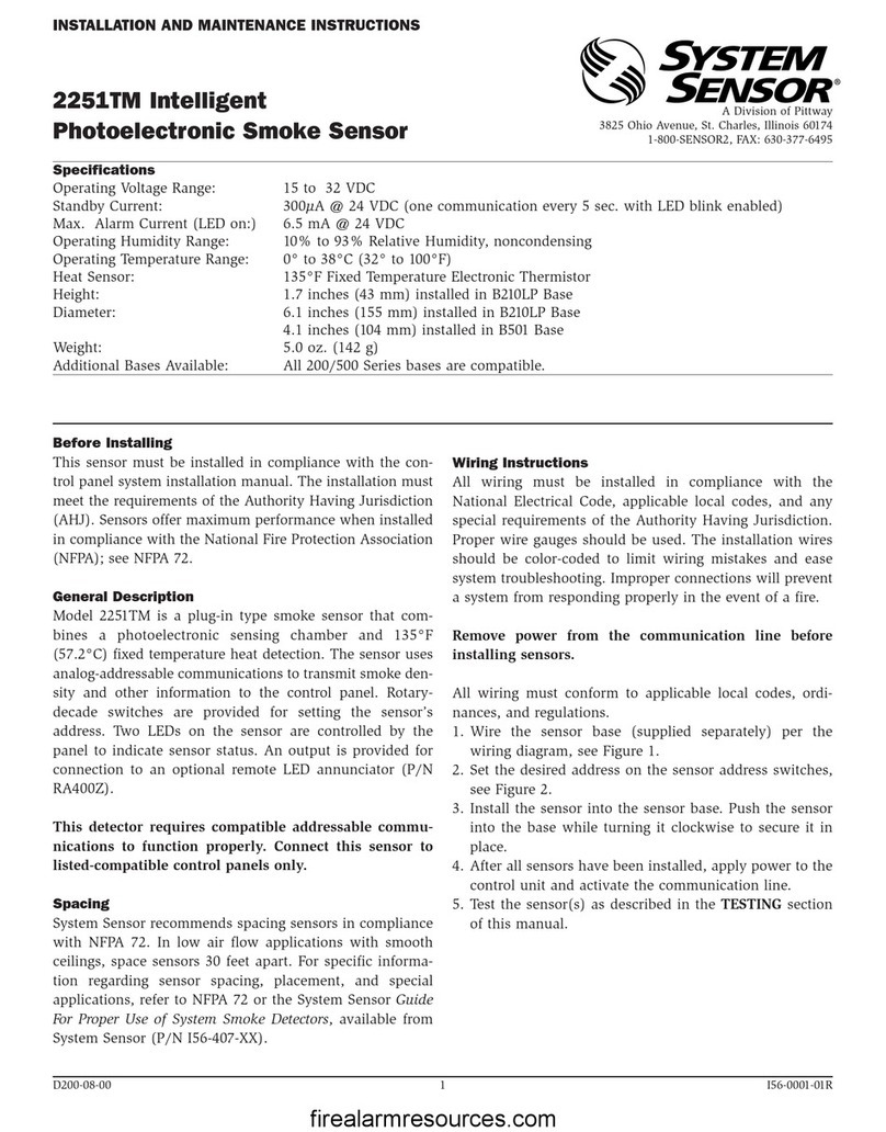 System Sensor 2251TM User manual