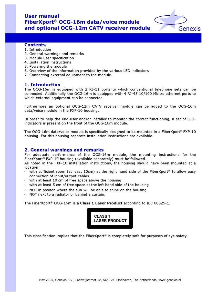 Genexis FiberXport OCG-16m user manual