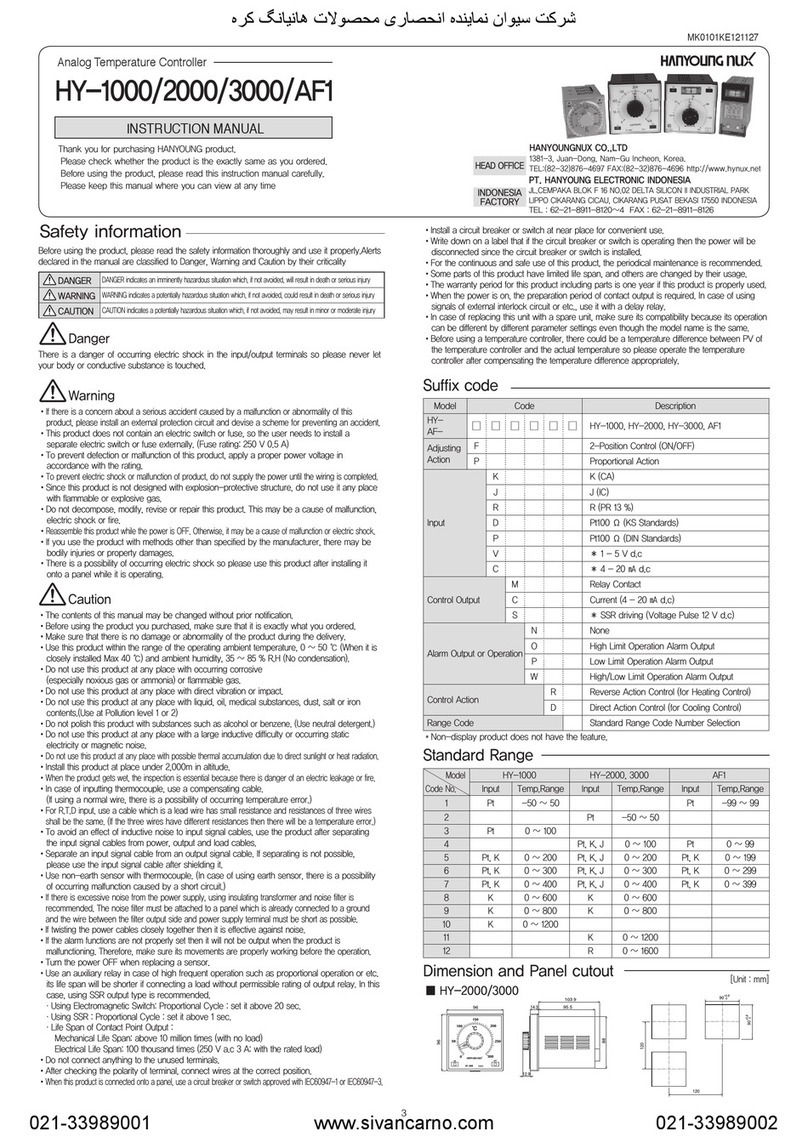 HANYOUNG NUX HY-1000 instruction manual