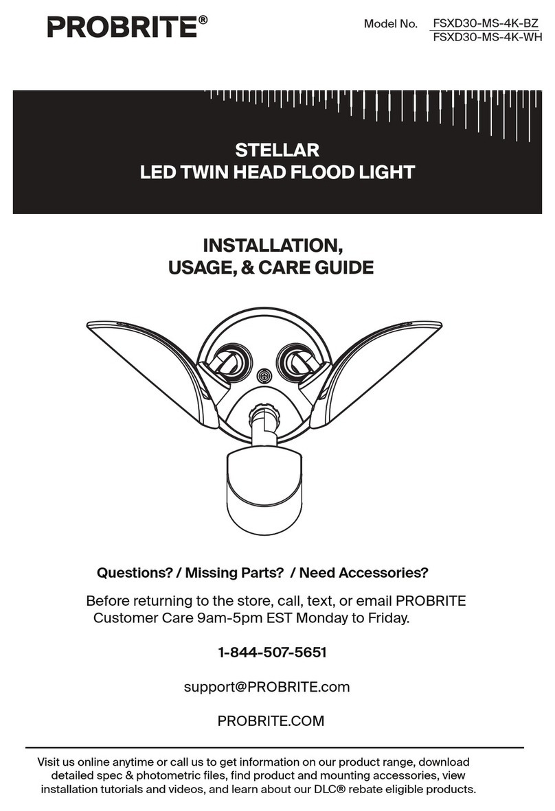 Probrite STELLAR FSXD30-MS-4K-BZ INSTALLATION, USAGE, & CARE GUIDE