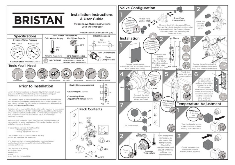 Bristan COB SHC3STP C (D9) Wiring diagram