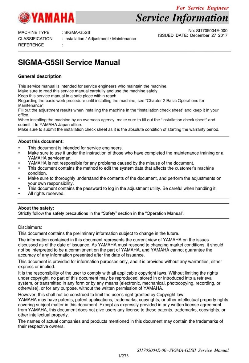 Yamaha SIGMA-G5SII Service information