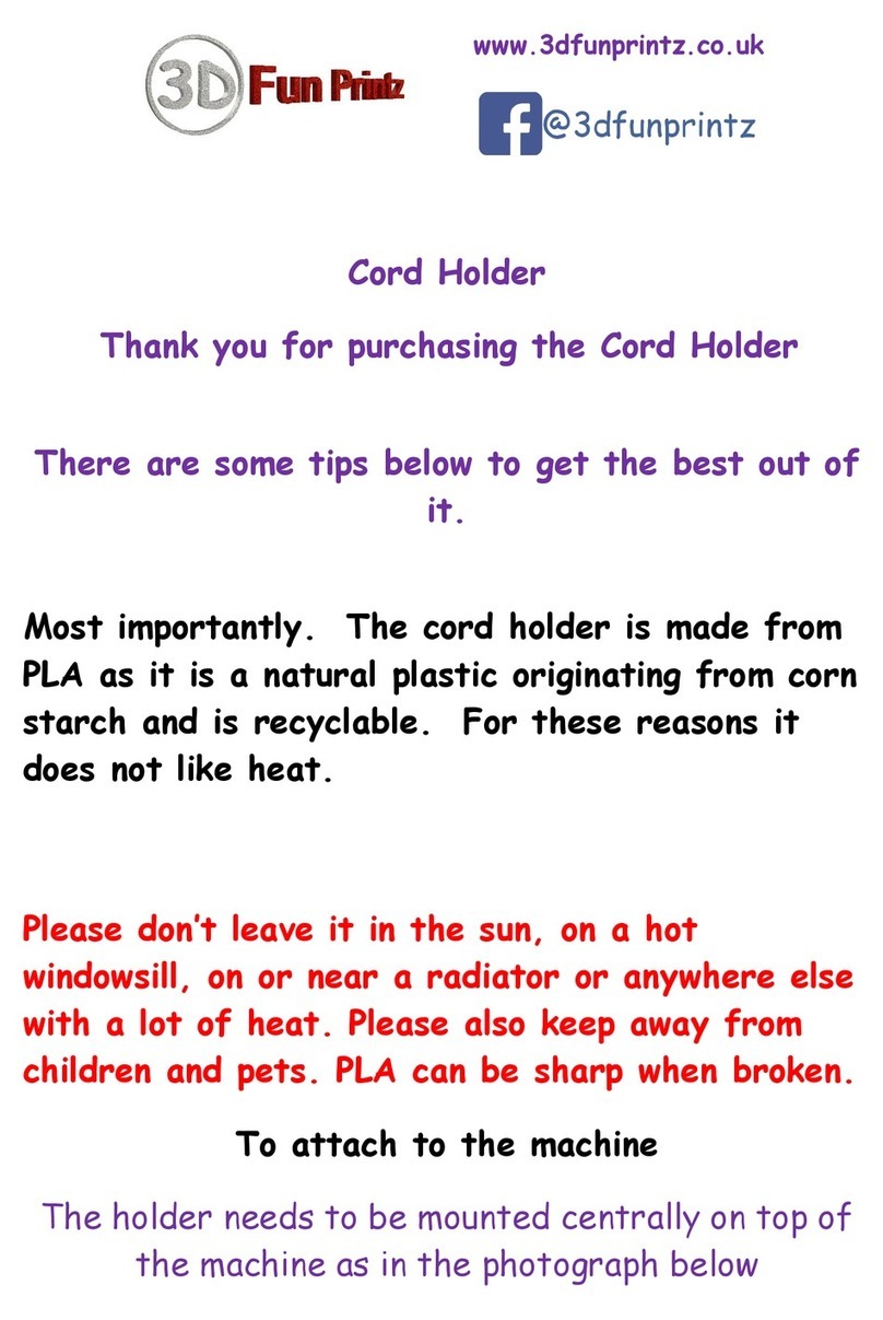 3D Fun Printz Cord Holder manual