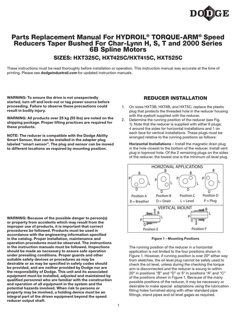 Dodge HYDROIL TORQUE-ARM HXT325C Parts replacement manual