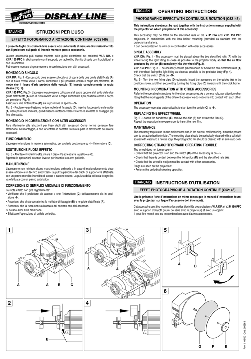 Claypaky Display Line C52146 User manual