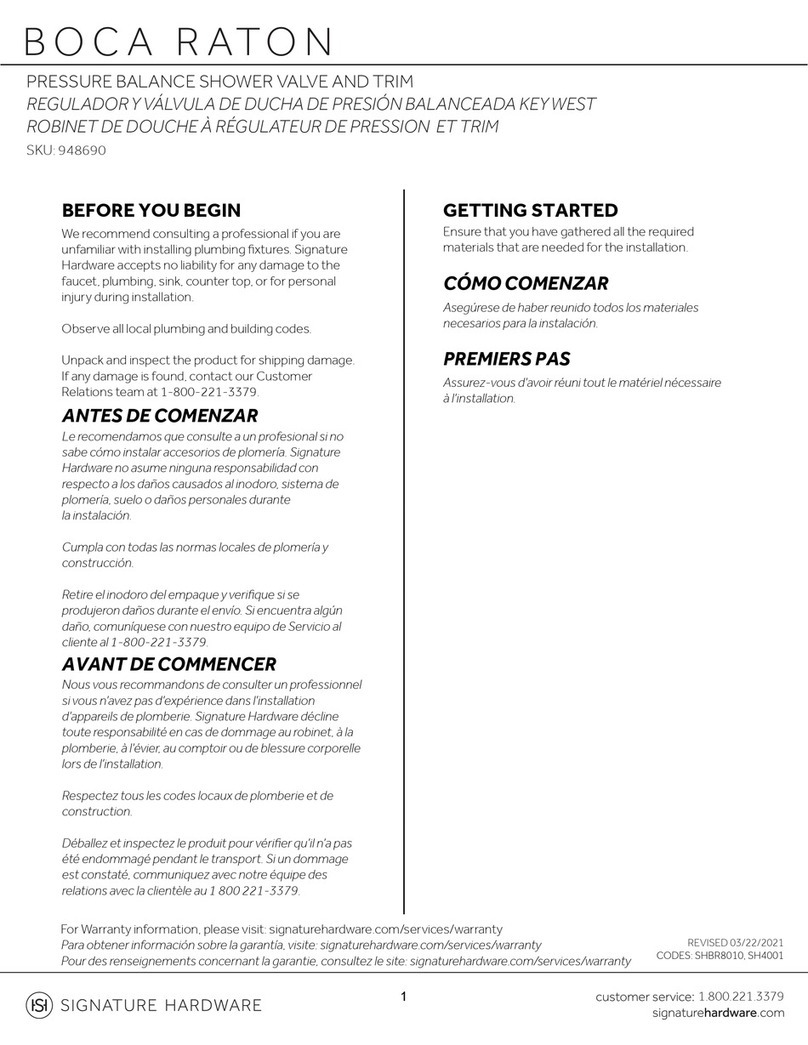 Signature Hardware BOCA RATON 948690 User manual Signature Hardware BOCA RATON 948690 User manual