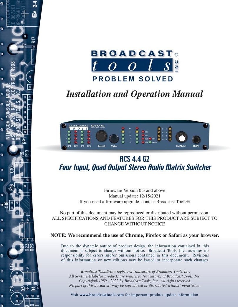 Broadcast Tools ACS 4.4 G2 Installation and operation manual