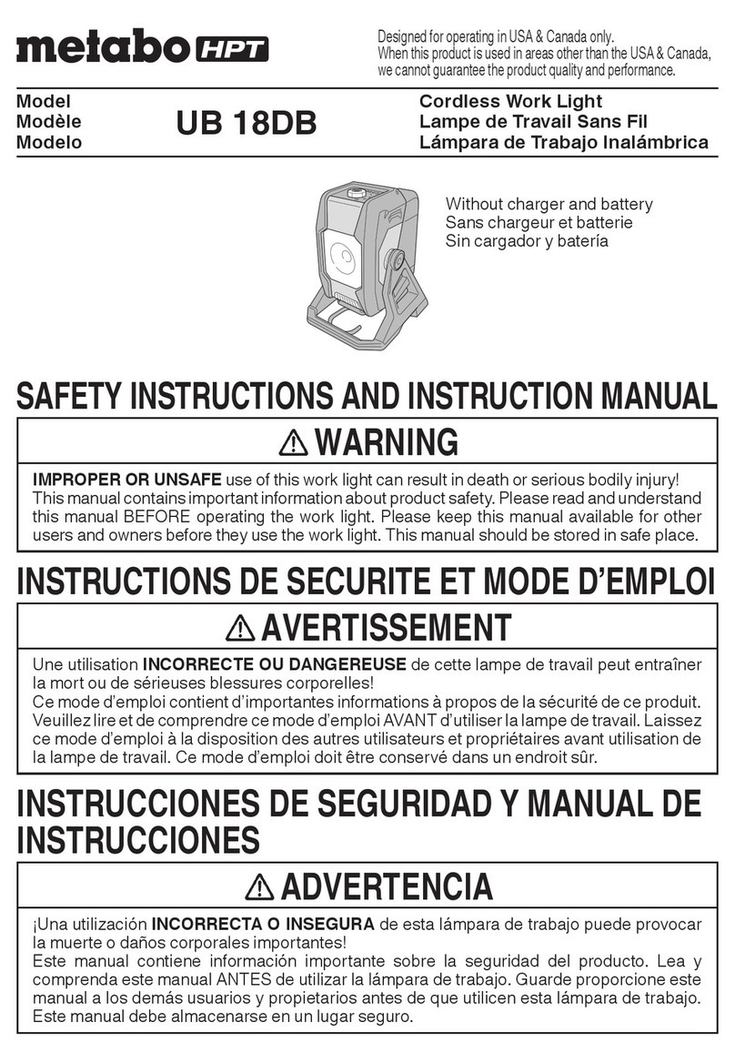 Metabo HPT UB18DB Safety instructions and instruction manual