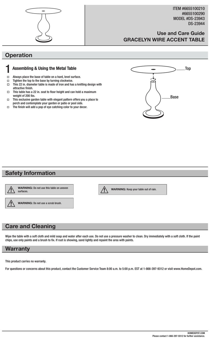 HOMEDEPOT DS-23943 Use and care guide