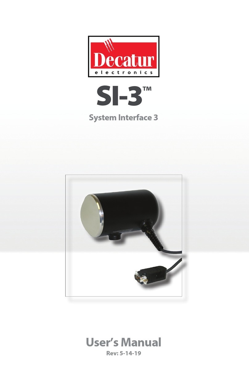 Decatur Electronics SI-3 User manual