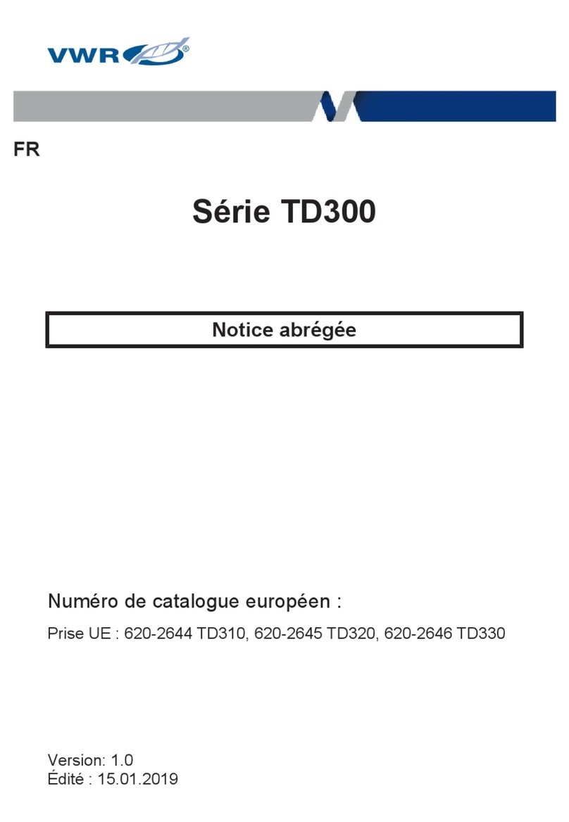 VWR TD300 Series Quick reference guide