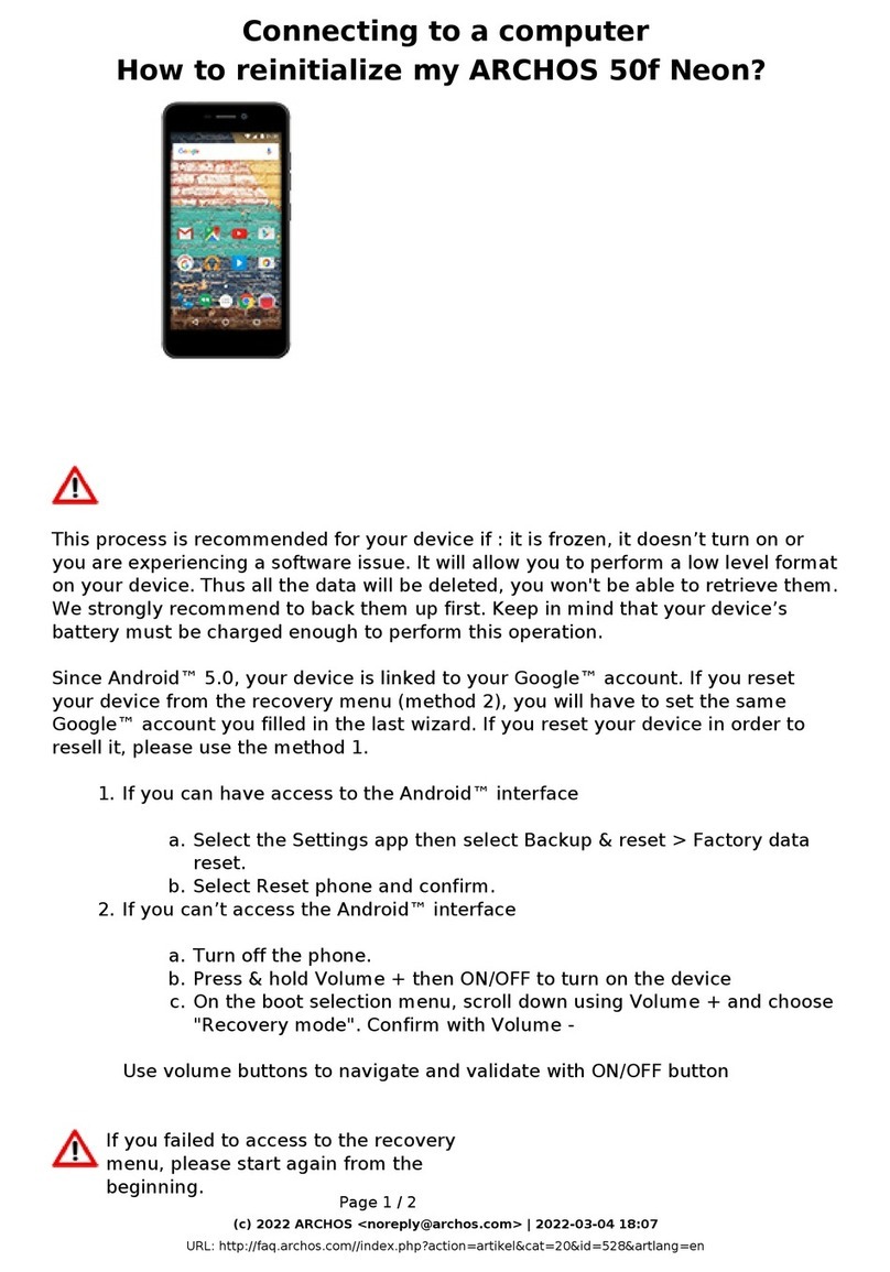 Archos 50F Neon User manual Archos 50F Neon User manual