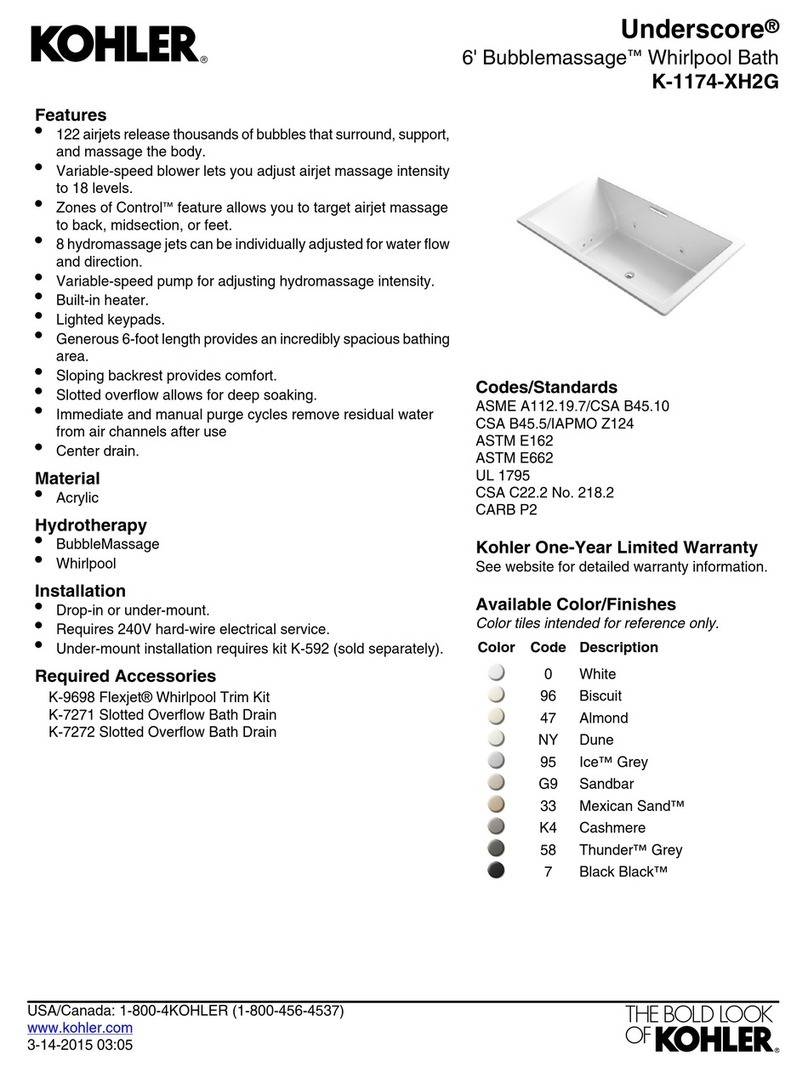 Kohler Underscore K-1174-XH2G quick start guide
